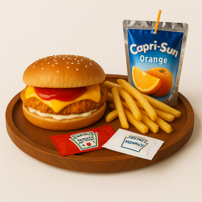 Chickenburger+Pommes+Capri-Sun