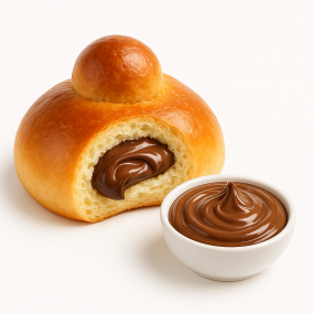 Brioche con tuppo con Nutella / Brioche with tuppo with Nutella