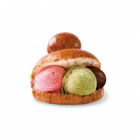 Brioche col tuppo con gelato / Brioche with tuppo with Ice Cream