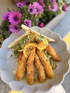 TÝDENNÍ NABÍDKA: SHRIMP SALAD - asijský salát s krevetami v panko strouhance,  pomerančová omáčka (1, 2, 3,4, 6, 10, 11) 