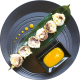 Sweet Sushi II z owocami i lychee w tempurze „odawane z sosem mango