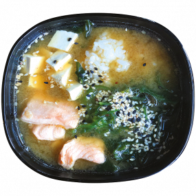 Miso shiru z łososiem (350 ml/g)