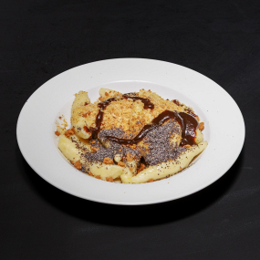 250g Naše zemiakové šúľance s lotus keksíkmi, povidlami, makom a maslom 