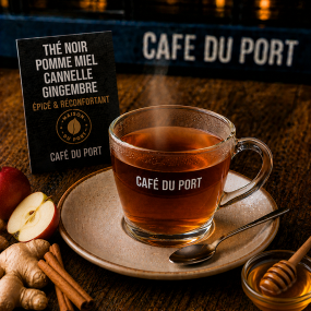 Thé Noir Pomme miel cannelle gingembre 