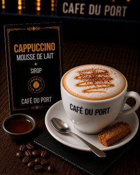 Cappuccino mousse de lait + Sirop 