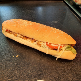 American poulet pané, bacon, chèvre