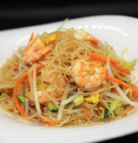 251/ Spaghetti di riso con  gamberi* e verdure