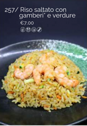 257/ Riso saltato con  gamberi* e verdure