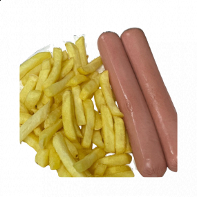 Hrenovke (2kom) + pomfri + umak po izboru 