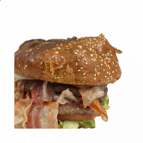 Double hamburger sa špekom