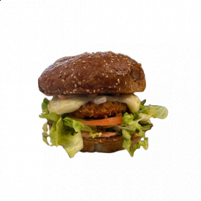 Cornflakes chicken burger sa sirom