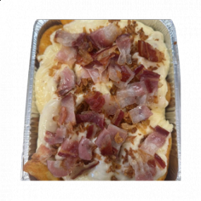 Pekarski krumpir sa sirom, špekom i karameliziranim lukom 