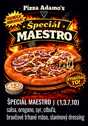 18. Pizza Maestro (1,3,7,10) 1000g 🥩🥓