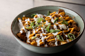 PULLED PORK FRYBOX s batátmi