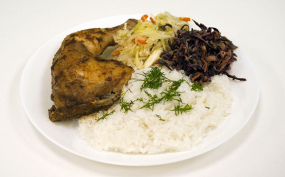 Pieczona ćwiartka z kurczaka - zestaw