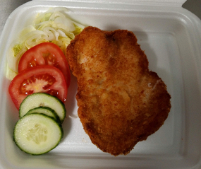 150g Vepřový řízek, obloha