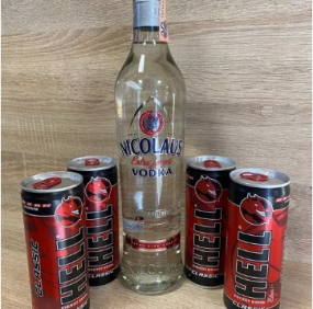 Vodka Nicolaus extra jemná + 4x energeťák HELL 🔞
