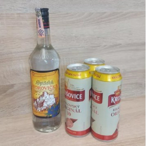 Spišská borovička 0,7l + 3x Krušovice 10° 0,5l 🔞