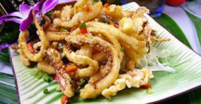 96. Tintenfisch gebraten