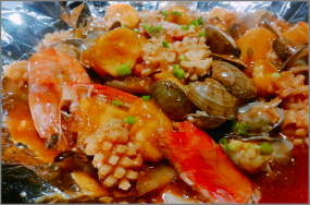 H02 Fructe de mare pe  plită fierbinte 