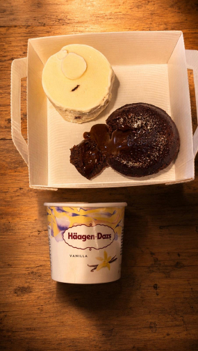 Fondant avec glacé  vanille 