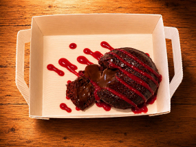 moelleux au chocolat avec sirop de framboise