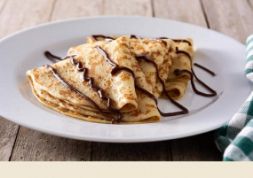 Crepe de chocolate negro 80% de cacao.