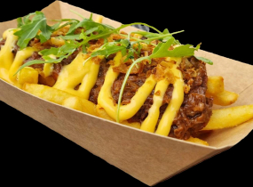 Trhané hovädzie na hranolkách 