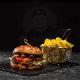 BURGER DE VITA CARTOFI PRAJITI CU USTUROI SI VERDEATA