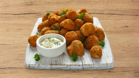  Rántott gombafejek friss salátaágyon