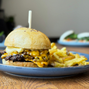 SMASHED BACON BANGER BURGER