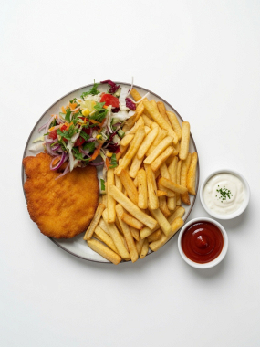 Hähnchenschnitzel mit Salat