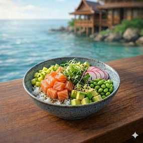 Poke Bowl : Saumon (poisson cru)