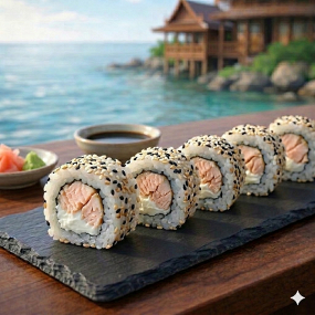 California Saumon cuit/Cheese