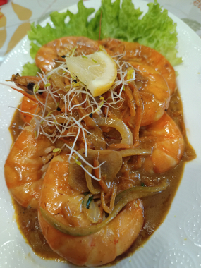 Crevettes Curry Coco