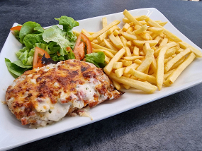 Escalope gourmande, frites