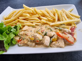 Poulet à la Mexicaine, frites