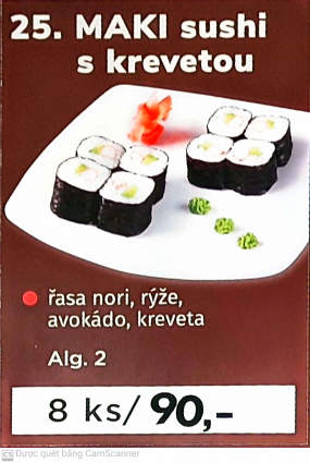 25. Maki sushi s krevetou 8ks