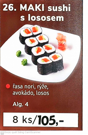 26. Maki sushi s lososem 8ks
