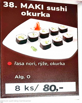 38. Maki sushi okurka 8ks 