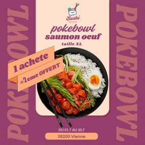 PROMO pokebowl Saumon oeuf XL x2