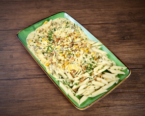 Hähnchen Champignon-Rahm Nudeln