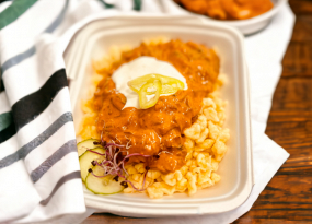 Harcsapaprikás galuskával - nagy adag