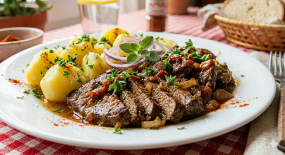 Majorannás pirított sertés máj