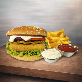 Syrový burger menu