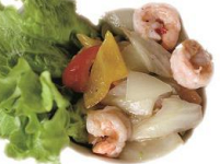 80. Gamberi saltato con verdure