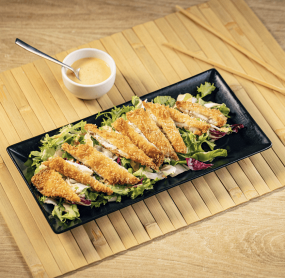 Biban de Mare în Crustă Panko și Salată Asortată