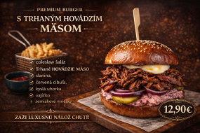 Premium Burger S Trhaným Hovädzím Mäsom