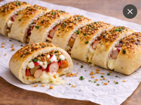 Pizzabrötchen Hot Dog