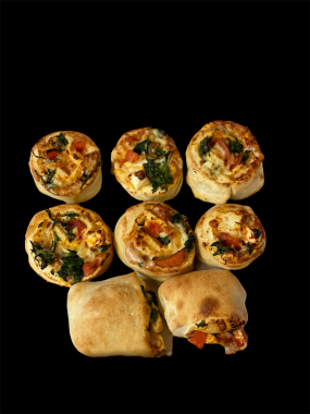 Pizzabrötchen mit Spinat